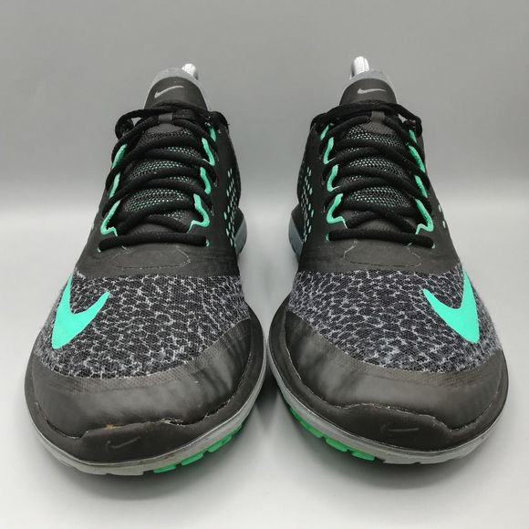 Nike FS Lite Run 2 Black Green Running Shoes - Women's 8.5 - Picture 2 of 8